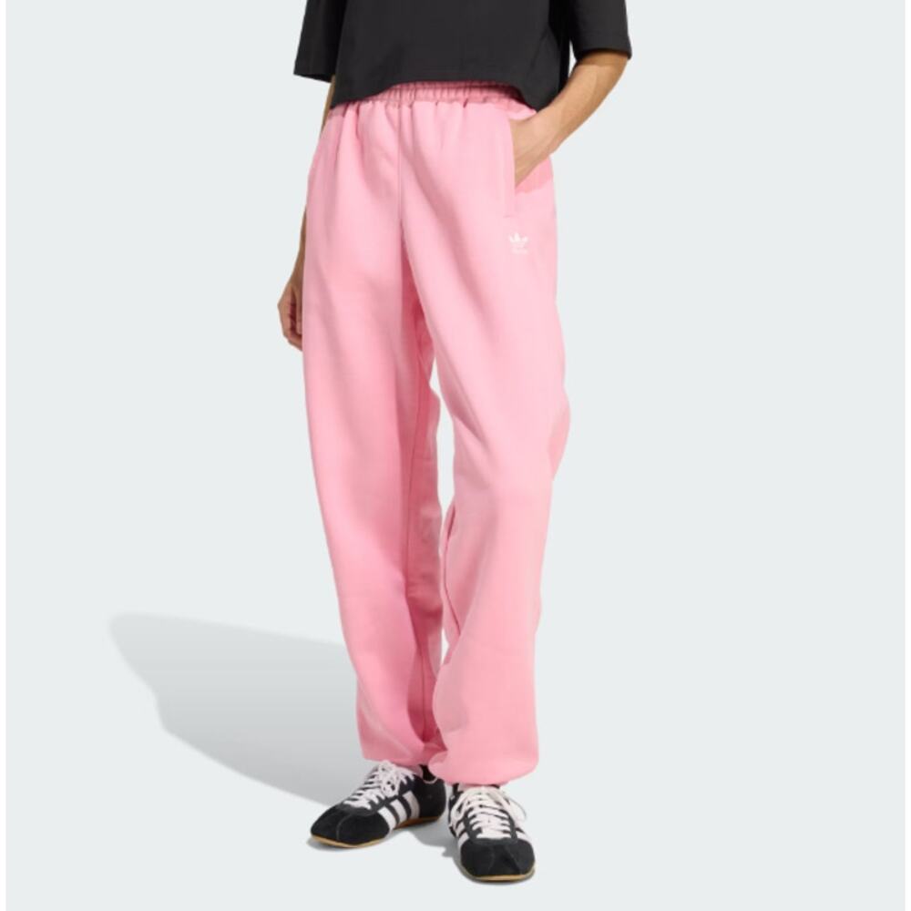 Adidas Pink Glow Essentials Oversized Fleece Loose Hoodie Jogger Set Size S - Picture 11 of 11